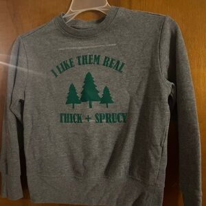 Athletic Works Gray Crewneck with Green Tree Print
